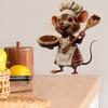 Playful Chef Mouse Wall Sticker Removable Self-Adhesive Decal for Kids Room Kitchen Childrens Wall Decor