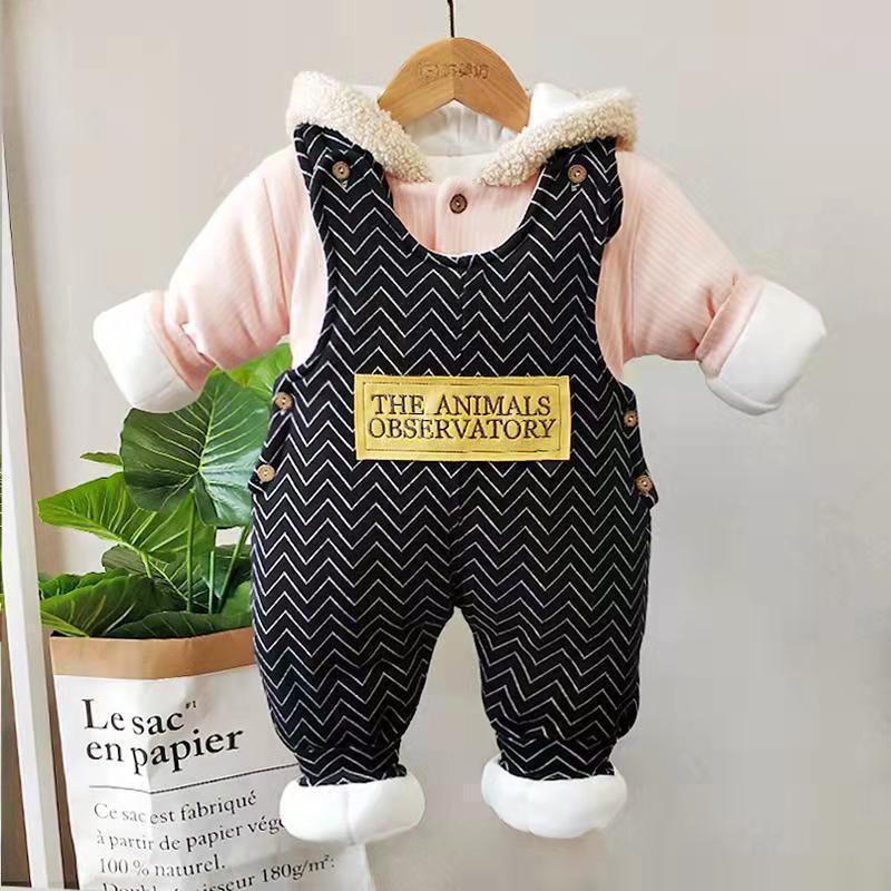 

Winter Baby Set: Thick Cotton Overalls & Fashionable Newborn Cartoon Two-piece 100 (75-80 cm, 20-24 lbs)