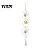 Sun Catcher Pendant Faux Crystal Suncatcher, Colorful Prisms Window Hanging Catcher, Moon Suncatcher Rainbow Maker Chain for Garden Home Decor Star