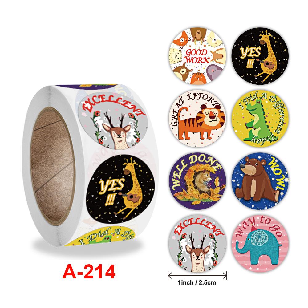 Stickers 500 Pcs/roll Teacher Rewards And Encourages Children Toys Cute Animal Stickers Sealing Stickers
