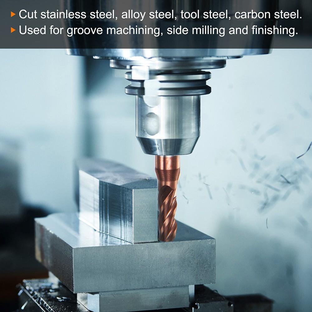 Freză frontală pătrată cu 4 fluiere din carbură acoperită cu AlTiSiN 1,5 mm x 10 mm x 4 mm x 50 mm