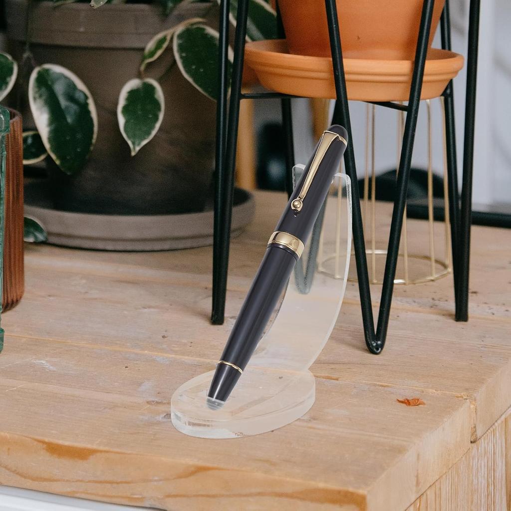 2 Pieces Acrylic Electronic Pen Holder - Single Pencil Pen Display Stand - Fountain Pen Ballpoint Pen Display Rack Makeup Brush Holder for Desk Home