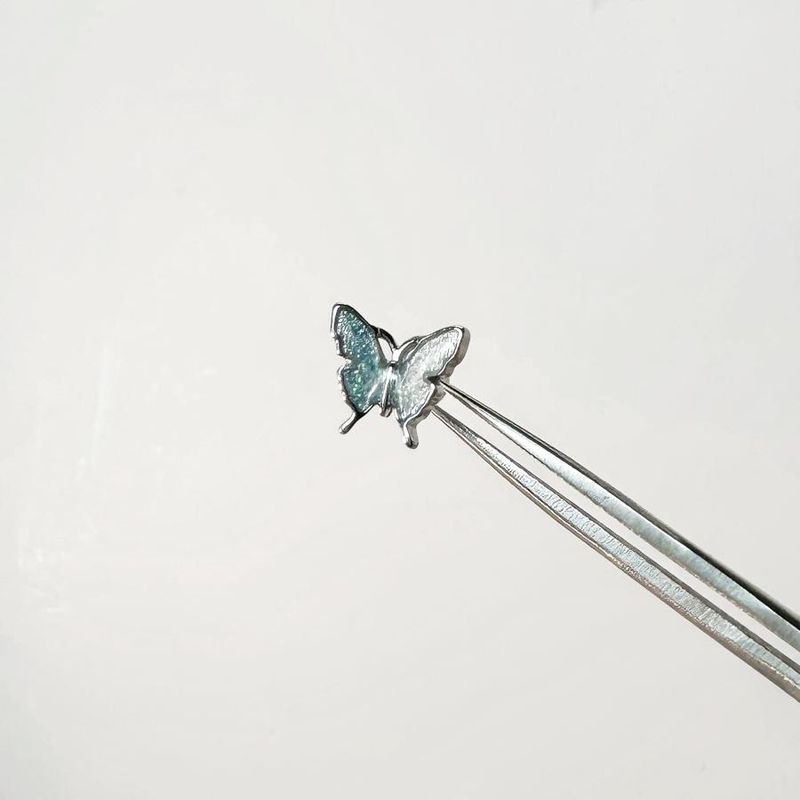 

Butterfly Titanium Steel Lake Water Green Color Water Drop Ear Studs 1# colorful big butterfly earrings