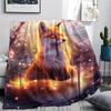 Fox Print Flannel Blanket, High quality Comfortable for All Seasons, Home Decor, Warmth and Comfort, Perfect for Christmas Gifts