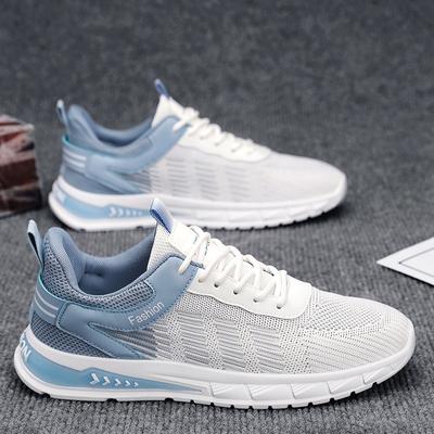 NOVEDAD DE VERANO 2023, zapatos deportivos de malla fina transpirables informales para correr, suela suave, zapatos de moda blancos pequeños y versátiles elevados