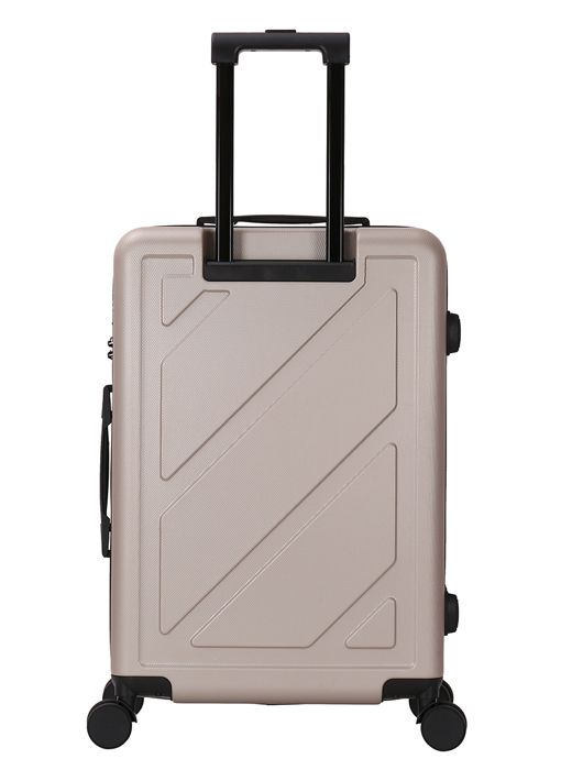 DEELUXE - 4-wheel Double ABS Rigid Cabin Suitcase 34x55x23cm DOWNTOWN BEIGE SAND