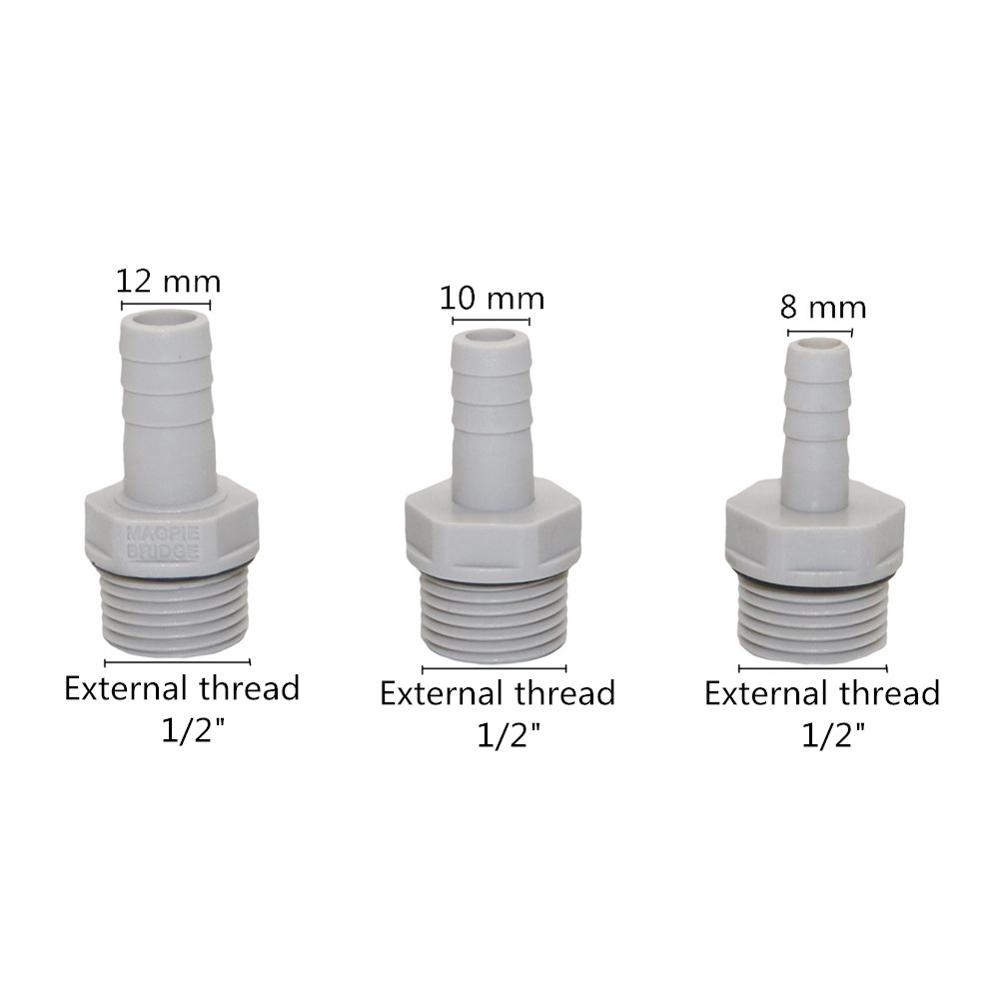 Water Tank Bulkhead Connector 8/10/12mm Barb Pipe Tail Reducing Fittings Rain Barrel Aquarium Fish Tank Water Connector