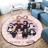 Classic Japanese-style Cartoon Demon Slayer Round Rug, Home Soft Decorative Anti-slip Yoga Mat and Chair Mat, Outdoor Floor Mat Carpet K17
