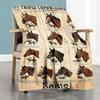 Types Horses Customize Text Blanket Multi-purpose Personalized Blanket Warmthful Decor Suitable for Office Chair Picnics Nap Office