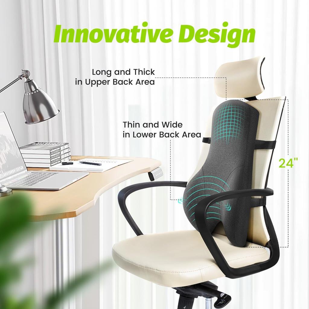 Lumbar Support Pillow for Office Chair Breathable Comfortable Lumbar Back Support Cushion for recliner Office Backrest Chair