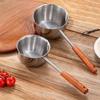 Wooden Handle Milk Pan Long-handled Oil Splashing Gadget  for Preventing Hot Oil From Scorching