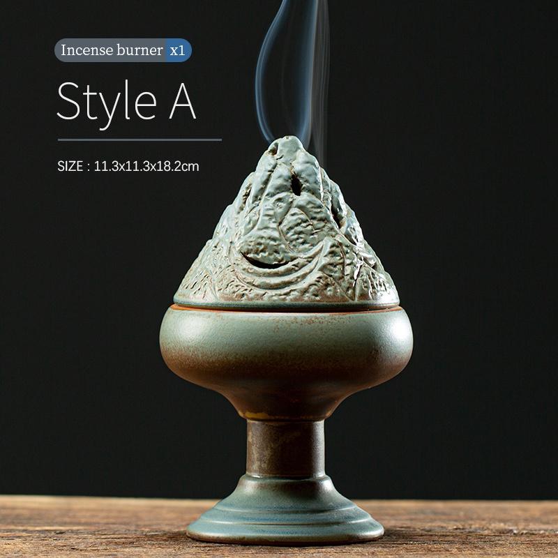 Ceramic Incense Burner Antique Style Indoor Aromatherapy Burner Ornament