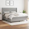 Exclusive House - Bed Slat Base with Mattress Light Grey 180x200cm Fabric