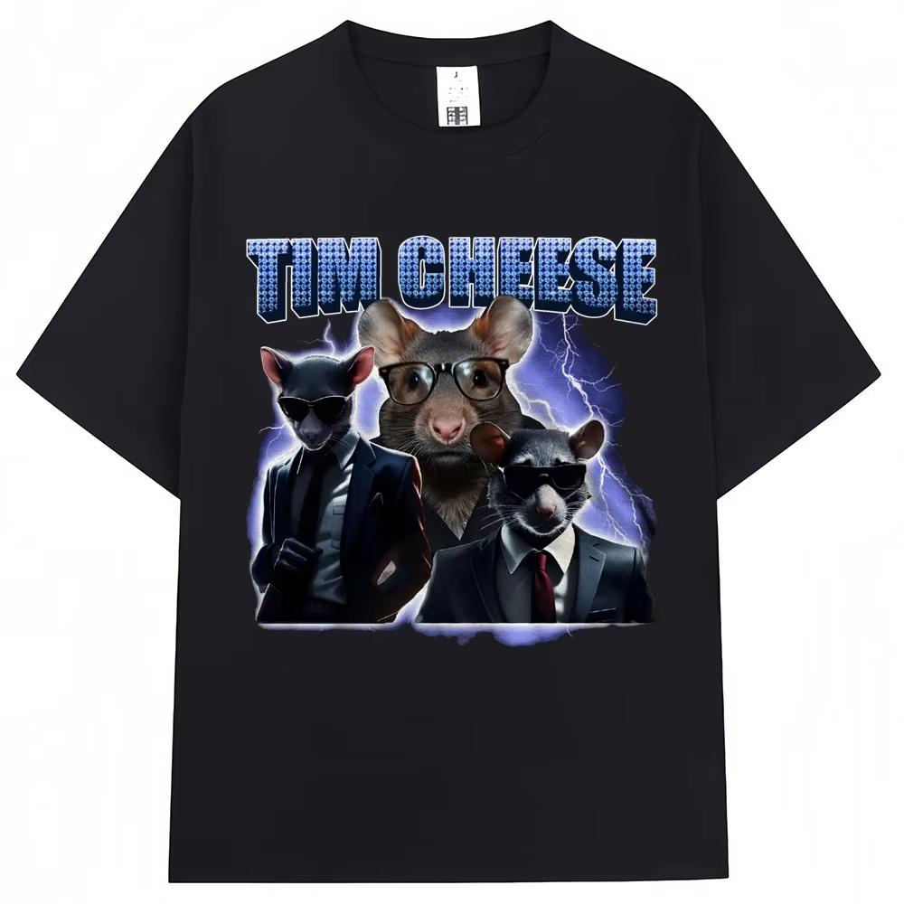 

Tim Cheese Funny Rat Meme Graphic T Shirts Fashion Vintage Men Women T-shirt Casual Cotton Oversized T-shirts Male Streetwear... 5XL різнокольоровий