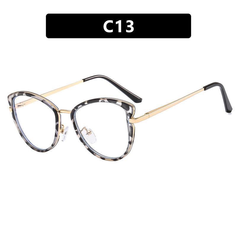 Cat Eye flat mirror TR90 anti blue light glasses frame fashionable color matching can be matched with myopia glasses frame