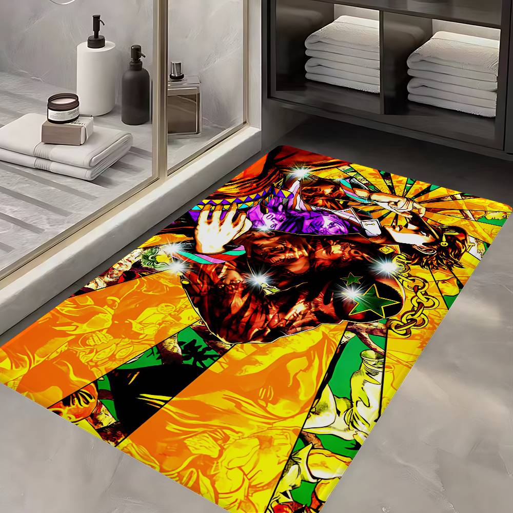 Anime JoJos Bizarre Adventure Kitchen Mat Kids Room Bedroom Decoration Balcony Anti-Slip Doormat Living Room Alfombra