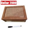 Euro Dollar Saving Money Box Handmade Wooden Cash Vault Piggy Bank with Money Goals Numbers for Kids Adults Gifts