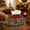 1pc Nostalgic Winter Tissue Box - Santa Claus Classic Truck Village Pine Tree Napkin Storage Box, Suitable for Rolls/facial Tissues/single Sheets,avai