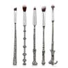Harry Potter Magic Wand Eye Brush Set: 5-Piece Beauty Tools with Metal Handles