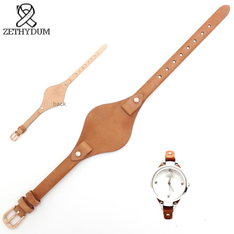 Echtes Leder Uhrenarmband 8mm Kleine Größe Uhrenarmband für Fossil ES4119 ES4176 ES3262 3077 Uhrenarmbänder Armbanduhren Band mit Matte