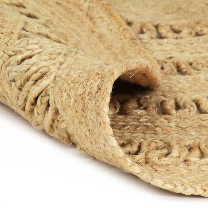 Tapis - vidaXL - Jute tressée - 120 cm - Beige - Fait à la main