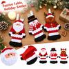 Christmas Cutlery Set with Santa Utensil Bags for Holiday Party Table Decorations