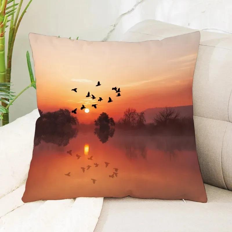 Luxury Home Decor Pillow Cover Car Living Room Sofa Cushion Cover Wave Beach Pattern Cushion Cover