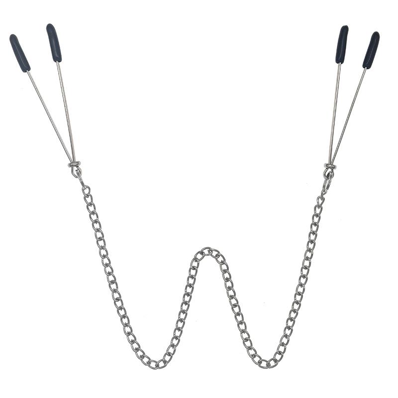 Metal Nipple Clamps With Chain Clips Flirting Teasing Sex Bondage Kit Slave Clamp Clip Adult Bdsm Toys Exotic