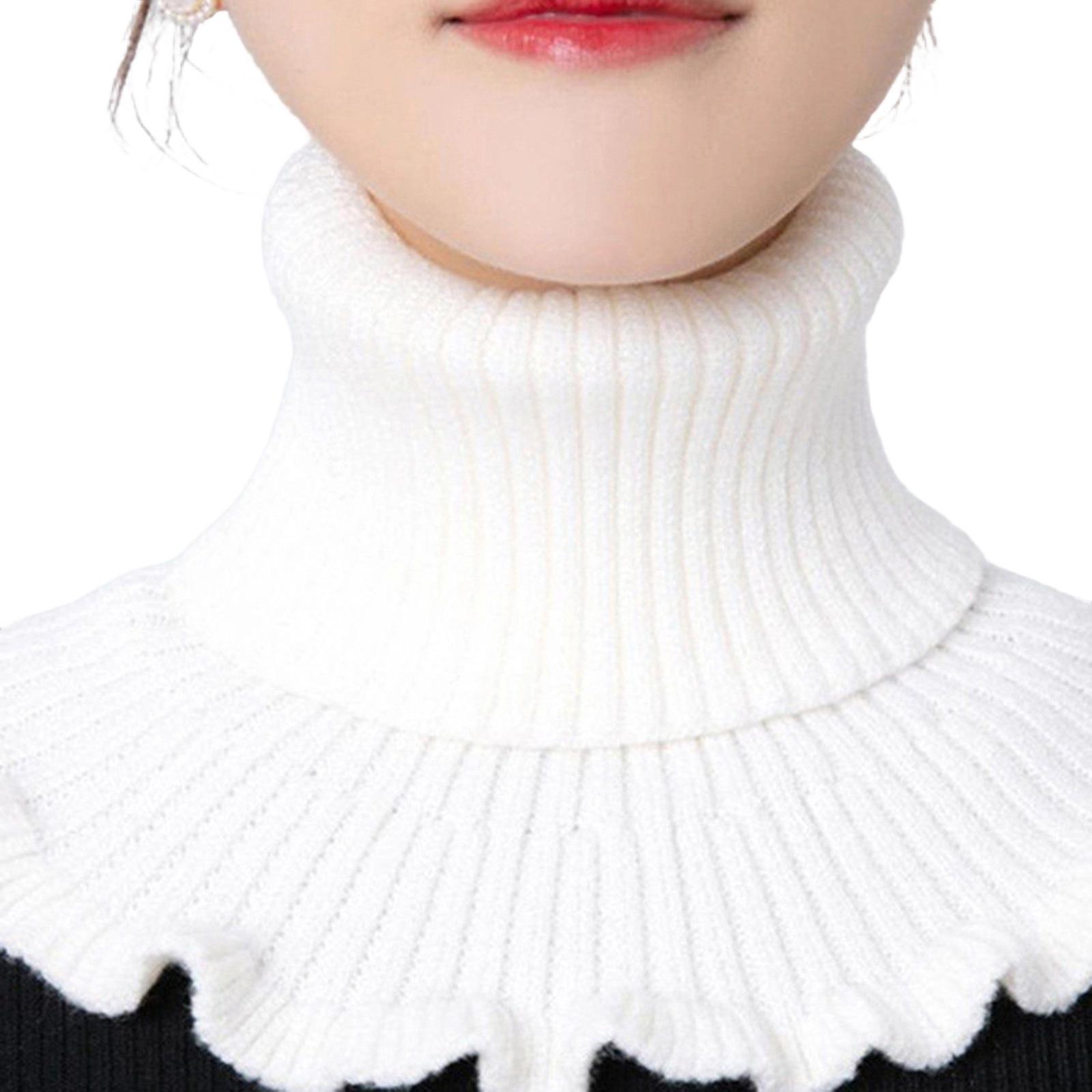 Вязаный шарф-шаль, теплый зимний шарф для женщин, шейный платок, вязаный эластичный шарф с ложным воротником, теплый зимний шарф для велопрогулок. 2