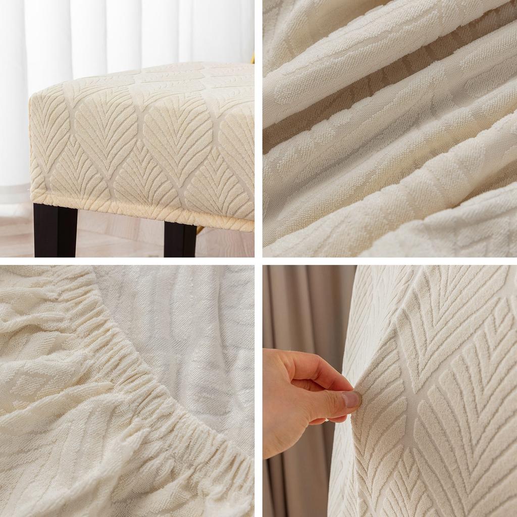 1PC Waterproof Jacquard Dining Bench Covers Living Room Bedrooms Kitchen Washable Anti-Dust Removable Bench Full Wrap Slipcovers