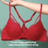 French Front Clasp Lace Bra Cross Back Bra for Women with Small Chest No Empty Cup Push Up and Anti-sagging Bra