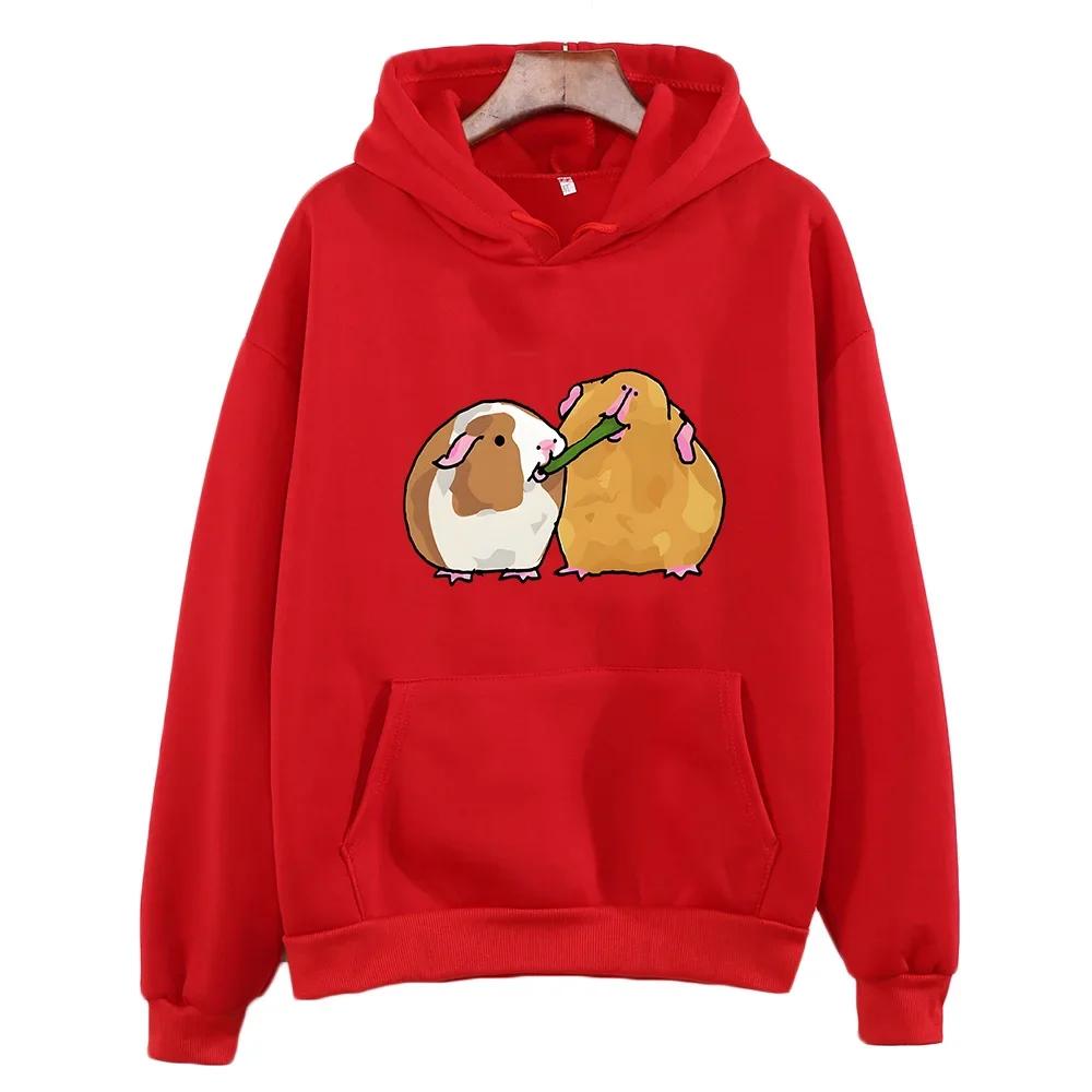 Guinea Pig Printing Hoodie Cute Kawaii Animal Clothes Autumn Fleece Hoodie Men Sweatshirt Slight Long Sleeve Tops