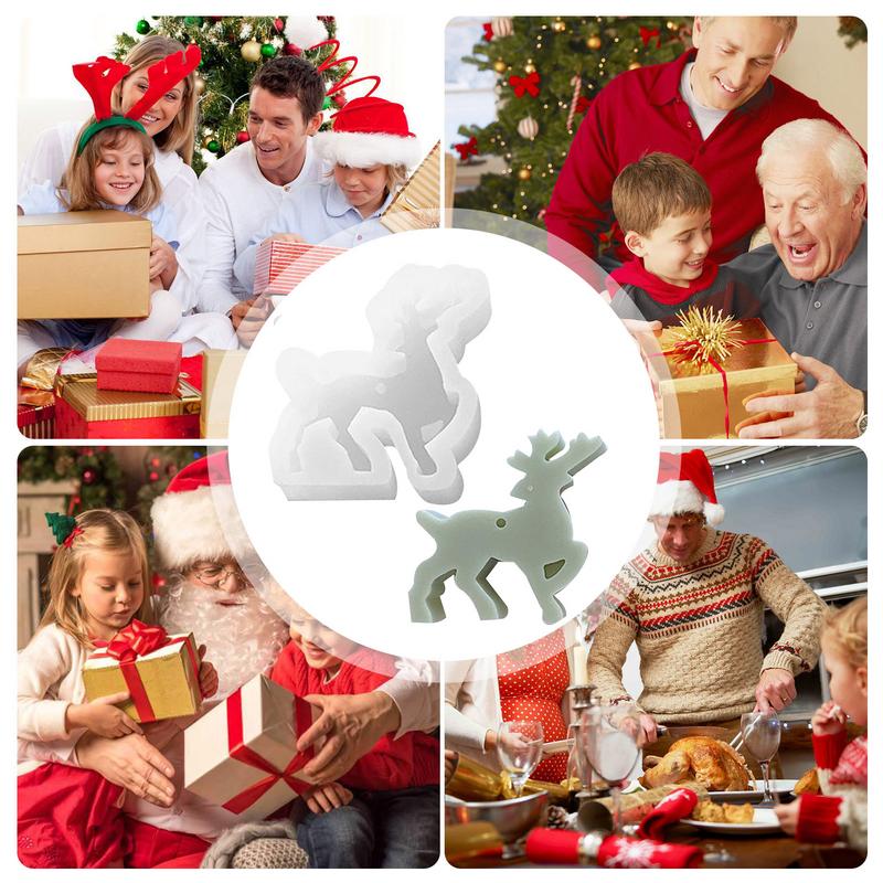 Elk Deer Silicone Mold DIY Christmas Theme Resin Deer Mould Cute 3D Christmas Animals Molds Standing Elk Mold Dessert Decor