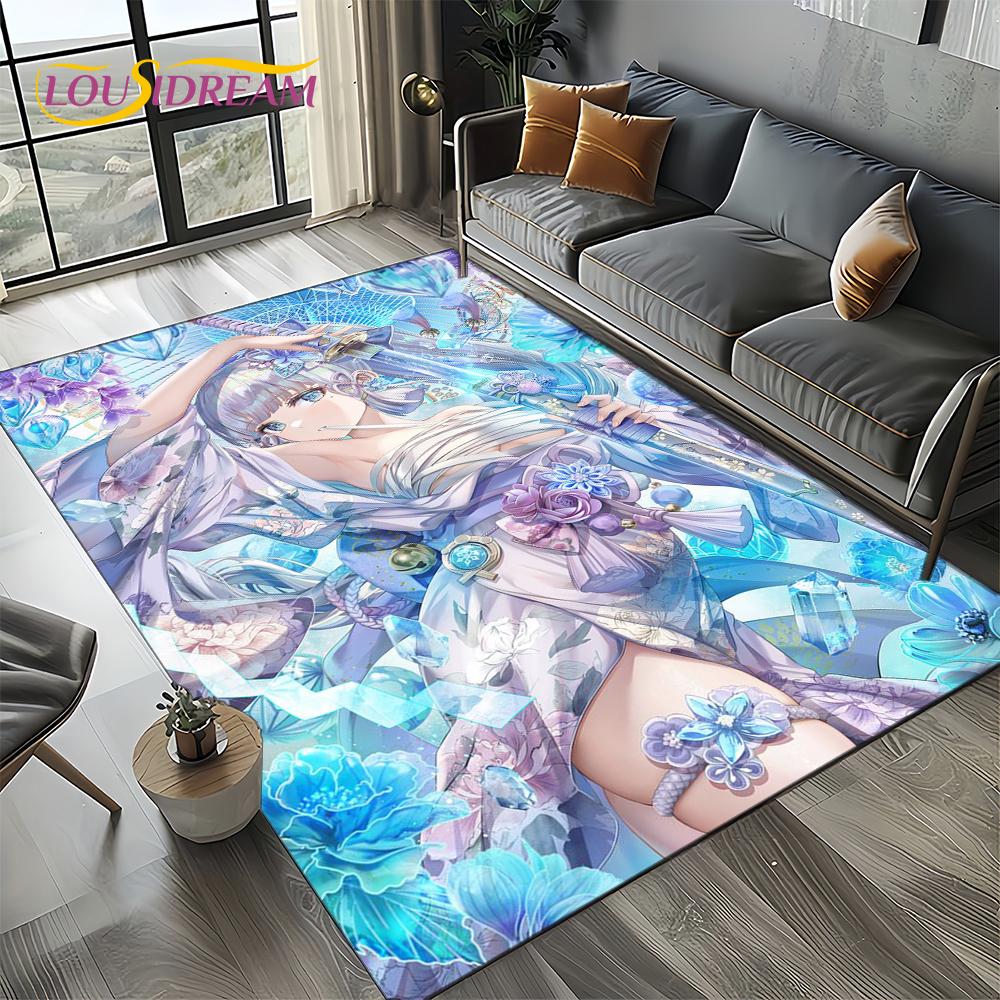 2025 New Cartoon Genshin Impact Character Solo Game Carpet Rug for Living Room Bedroom Home Sofa Decoration,Non-slip Floor Mat
