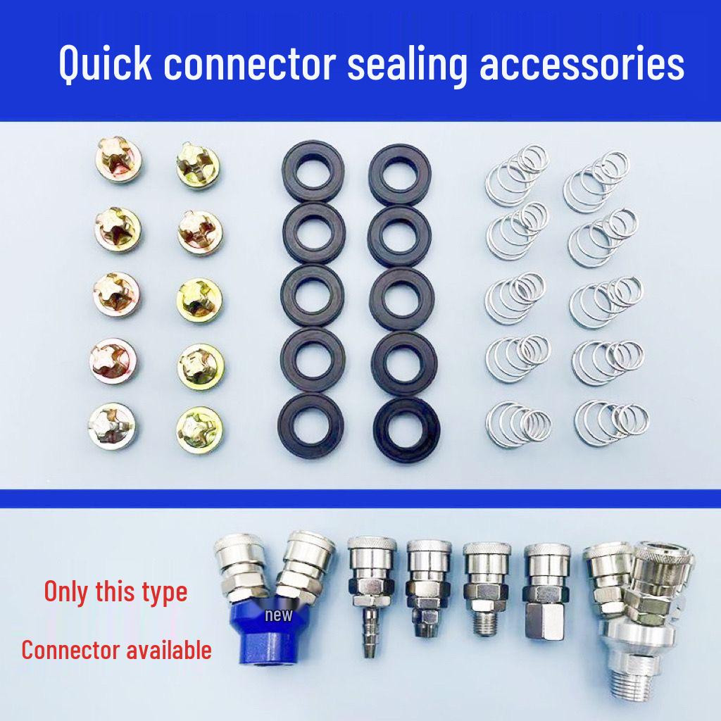 C-Type Pneumatic Quick Coupling with O-Ring Gasket, Valve Core, Spring, and Air Hose Female Connector Accessories