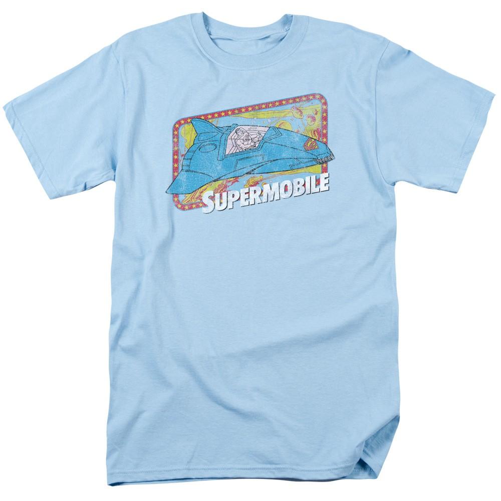 DC Comics - Superman - Supermobile - Adult Unisex Short Sleeve T-Shirt - Blue M