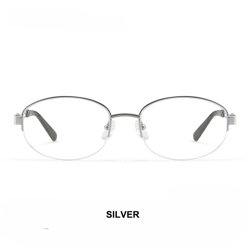 New Luxury Design Titanium Glasses Frame Elliptical Semi-Rimless Elegant Eyeglasses Retro And Fashionable Women's Eyewear