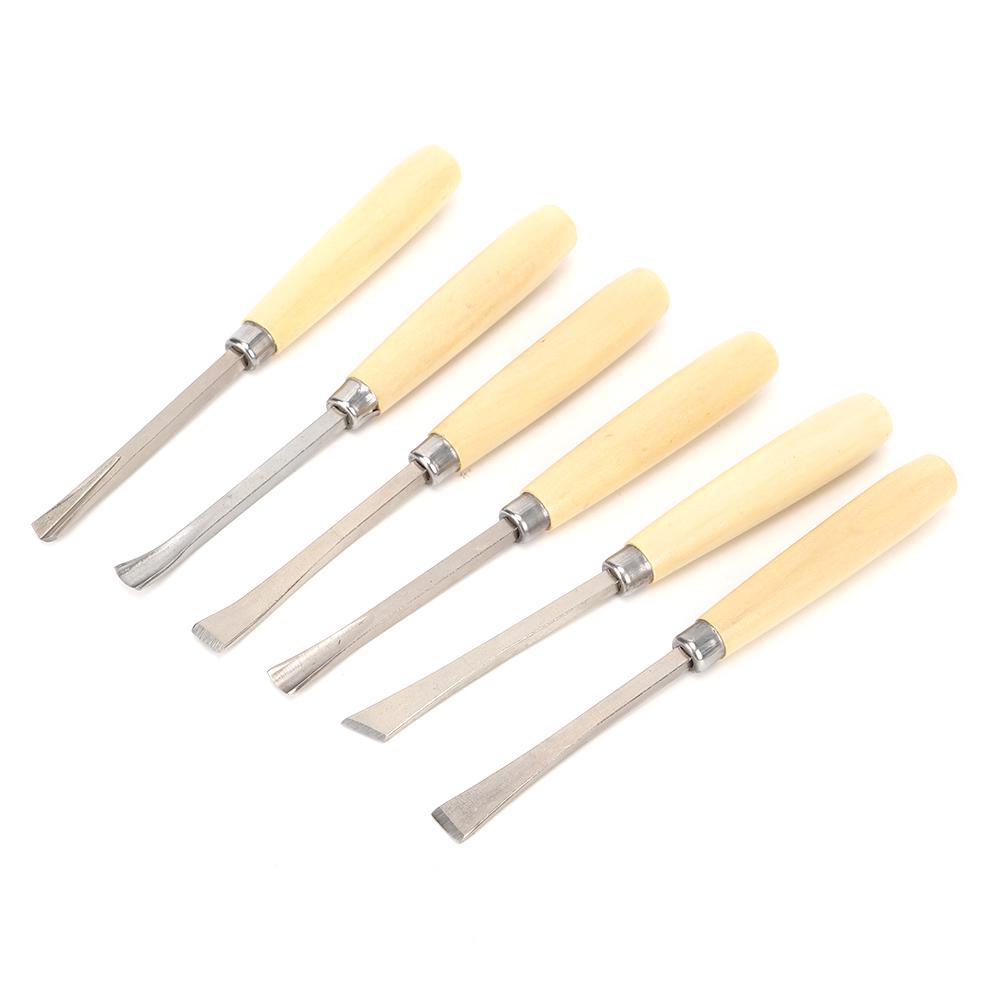 6-teiliges Holzbearbeitungs-Stecheisensatz Schnitzwerkzeug Gravur-Stecheisenmesser Holzbearbeitungswerkzeuge