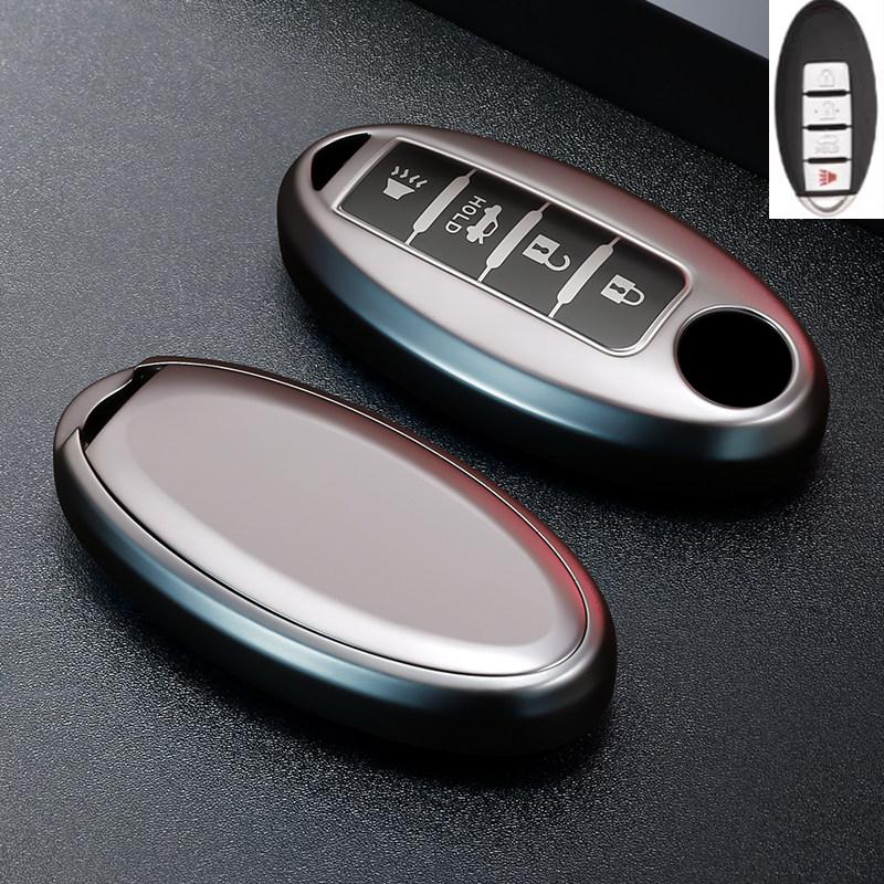 Metallic Gray Tpu For Nissan Qashqai X-Trail T32 T31 Juke J10 J11 Kicks Tiida Pathfinder Note Remote Car Key Cover Case Keychain