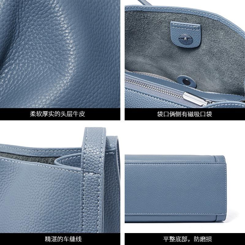 Leather Women's Bags, New Large-capacity Tote Bags, High-end Simple Commuting Shoulder Bags, Versatile Fashion Women's Bags