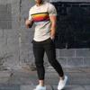 Men's Basketball Sports Suit Jogging Set Printed Summer Hot Selling Retro Casual Short Sleeved T-shirt Pants