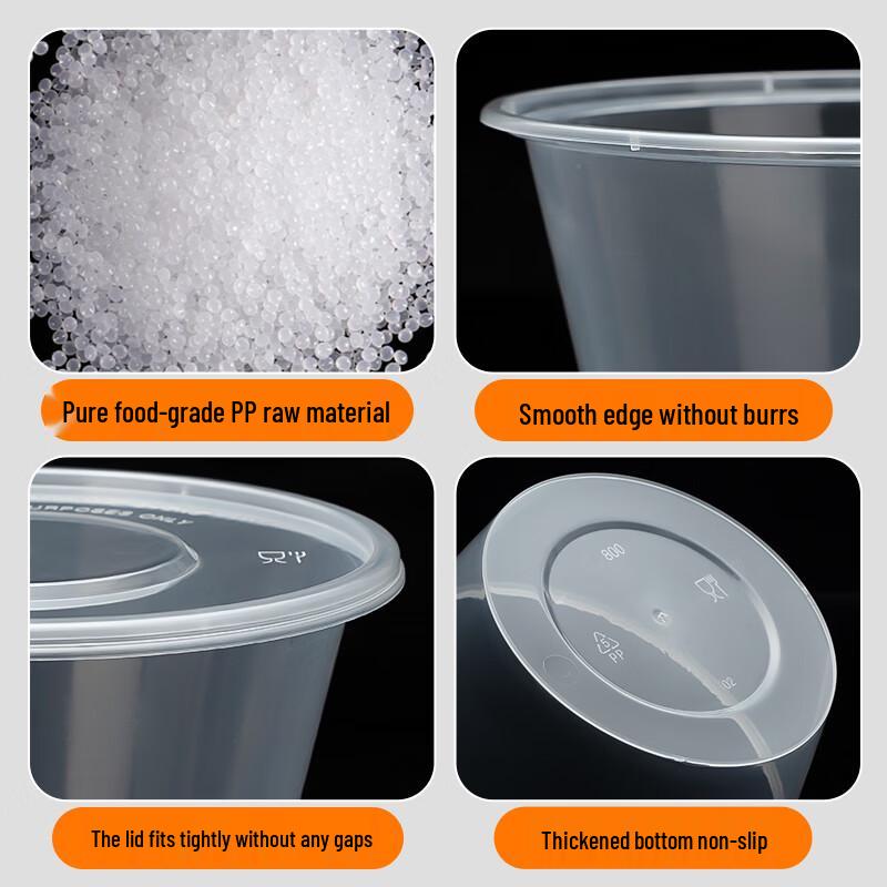 Beiyipin Disposable Round Plastic Food Container with Lid