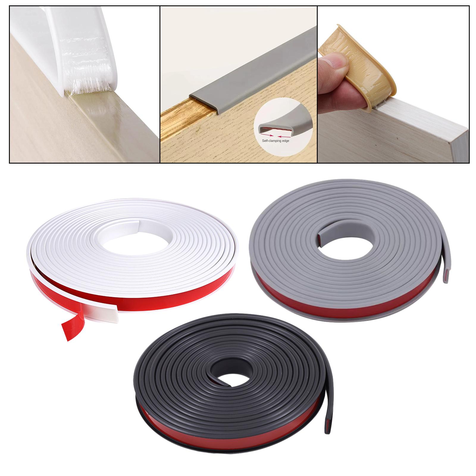 U Shape Edge Banding 18mm Self Adhesive Veneer Edging Furniture Edge Protector for Tables Hardboard DIY Boards Cabinet Repair bianco