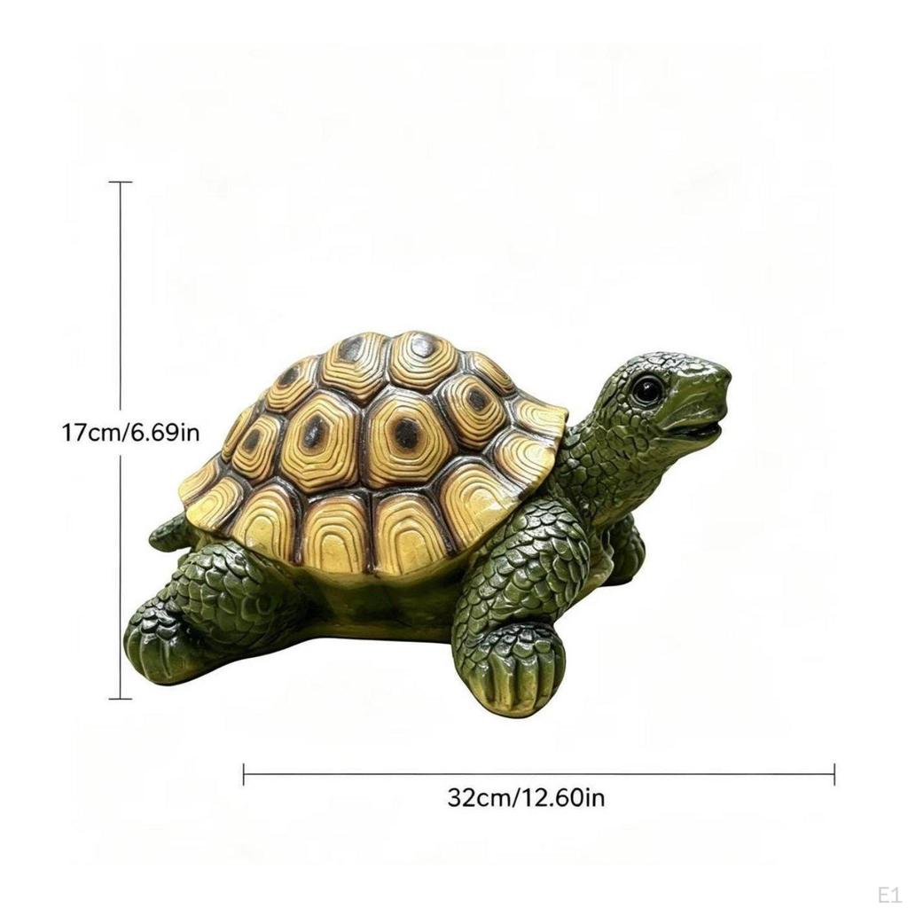 Garden Turtle Figurine Texture Statue Realistic Tortoise Lawn Sculpture for Pond, Yard Large