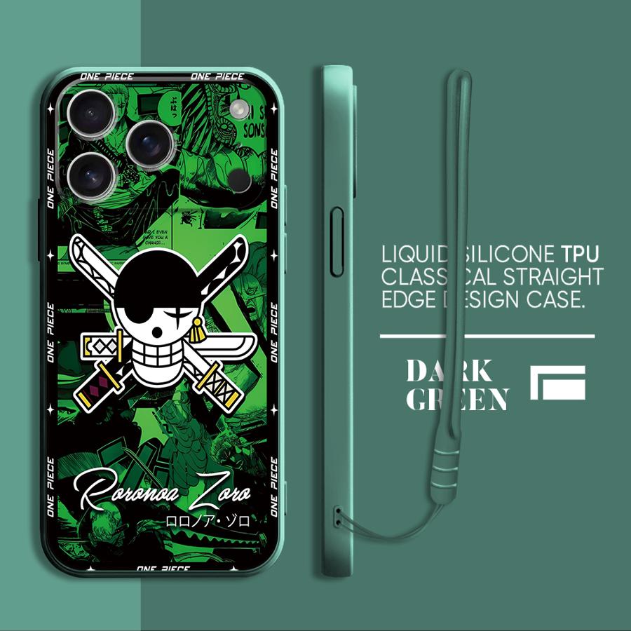 One Piece Red Green Cool Phone Cover Case for Apple iPhone 17 Pro Max 15 Air 13 Mini 7 8 11 XS XR 12 Plus 16