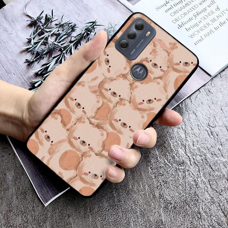 Cute Bear Phone Case For Motorola G Stylus 5G G Play G35 G45 G54 G24 G86 G04S E13 E14 E32 E32S