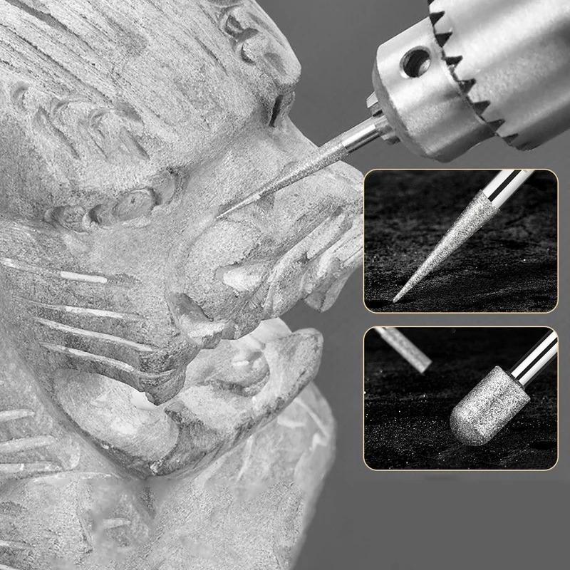 Mit Box für Dremel Elektrischen Schleifer Power Zubehör Schleifbohrer Rotationswerkzeug Set 2,35 3mm 30 Stück Schaft Diamantfräser Set