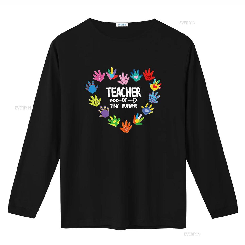 Teacher Of Tiny Humans Hands Heart Teaching Appreciation T Shirt vintage Washed Comfortable graphic Unisex Casual Stylish Soft