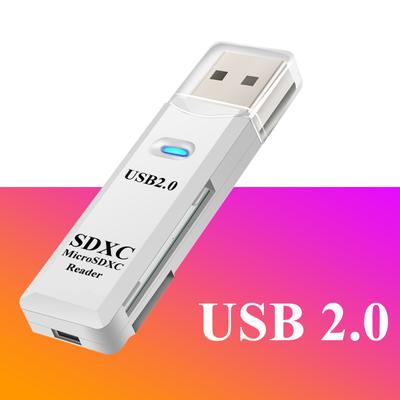 2.0 Card Reader 2 IN 1 Card Reader for PC Micro SD TF Card Memory Reader Multi-card Writer Adapter Flash Drive Laptop Accessories AVE