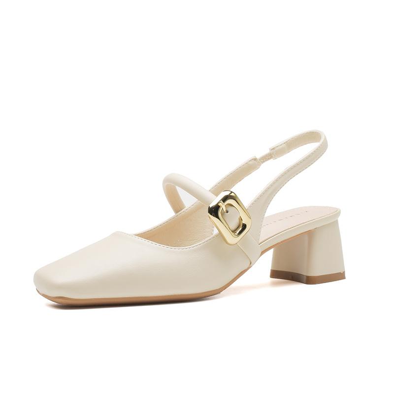 Niche Design New High-end Temperament Thick Heel Square Head Versatile Style Empty Women's Single Shoes